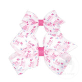 2 PACK LITTLE SISTER AND BIG SISTER PRINT BOW