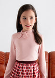 GIRL TURTLENECK WITH BOW TIE - PETAL