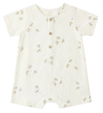 SHORT SLEEVE WOVEN ROMPER - BIRDS