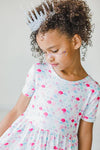 MERMAID SCALES SHORTSLEEVE TWIRL DRESS