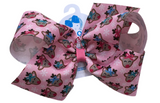 KING PINK CHRISTMAS PRINT BOW - REINDEERS