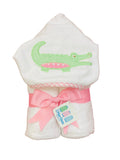 EVERYKID TOWEL PINK ALLIGATOR