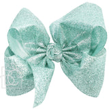 5.5" GLITTER METALLIC BOW - AQUA