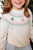 ISABELLE'S FAIR ISLE SWEATER - PALMETTO PEARL WITH TREES