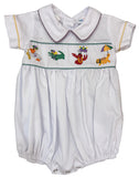MARDI GRAS ANIMAL EMBROIDERED BOYS BUBBLE