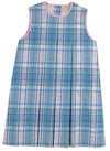 MARY FRANCES FROCK - LAUDERDALE PIER PLAID WITH PIER PARTY PINK