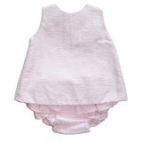 PINK SEERSUCKER TOP WITH RUFFLE BLOOMER