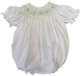 EMMIE SMOCKED BUBBLE WITH GREEN SMOCKING