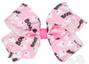MEDIUM  HALLOWEEN - THEMED PINK BOO GHOST PRINTED GROSGRAIN HAIR BOW