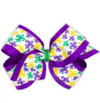 MEDIUM METALLIC EDGED FLEUR DE LIS PRINTED BOW