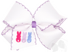 MEDIUM GROSGRAIN BOW WITH MOONSTTICH EDGE AND BUNNY PEEPS EMBROIDERY