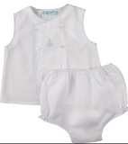 SAILBOAT DIAPER SET - WHITE