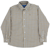 BUTTON DOWN SHIRT - PECAN PLAID