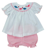 VALENTINE ELEPHANT SMOCKED BISHOP BLOOMER SET