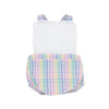 SALLY SUNSUIT - COLORED PENS PLAID WITH WORTH AVENUE WHITE