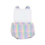 SALLY SUNSUIT - COLORED PENS PLAID WITH WORTH AVENUE WHITE