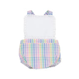 SALLY SUNSUIT COLORED PENS PLAID WITH WORTH AVENUE WHITE