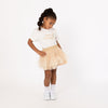 TIERED MICRO DOTS TULLE SKIRT - CHILD SAND