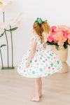 TOP OF MORNIN' FLUTTER SLEEVE TWIRL DRESS