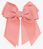 BOW HAIR CLIP - CORAL