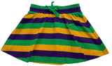 MARDI GRAS STRIPE SKORT WITH DRAWSTRING