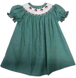 SANTA SMOCKED BISHOP DRESS