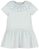 FLORAL WREATH DRESS - BLUE