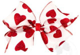 KING VALENTINE TAFFETA GLITTER HEART HAIR BOW