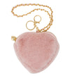 GIRL'S FUZZY HEART WRISTLET COIN PURSE - PINK