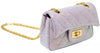GIRLS PURPLE CLASSIC QUILTED SPARKLE MINI HANDBAG