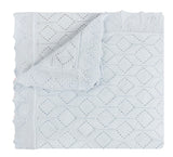 LUX POINTELLE KNIT BLANKET - BLUE