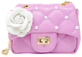 CLASSIC QUILTED FLOWER BAG - PURPLE