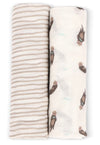 OTTER AND TAUPE WAVE SWADDLE SET