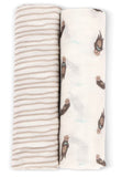OTTER AND TAUPE WAVE SWADDLE SET