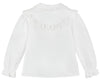 GILRS IVORY COTTON RUFFLE BLOUSE