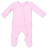SOLID PINK A BOO RUFFLE FOOTIE