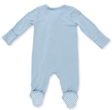 SOLID BLUE FOG - 2 WAY ZIPPER FOOTIE