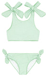 PALM GREEN GINGHAM TIE-KNOT BIKINI