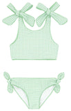 GIRLS PALM GINGHAM TIE - KNOT BIKINI