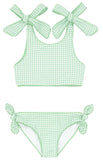 PALM GREEN GINGHAM TIE-KNOT BIKINI