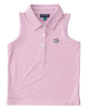 GIRLS SLEEVELESS PRO PERFORMANCE POLO SHIRT IN FUCHSIA PINK STRIPE