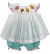ICE CREAM CONE ANGEL SLEEVE SMOCKED BLOOMER SET