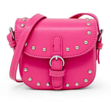 SADDLE STUD KIDS HANDBAG - HOT PINK