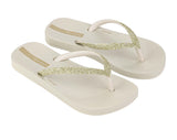 GIRLS BEIGE SPARKLE FLIP FLOP