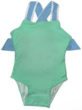 1 PC MINT AND LIGHT BLUE WITH BOW SWIM SUIT