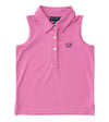GIRLS SLEEVELESS PRO PERFORMANCE POLO SHIRT IN FUCHSIA PINK