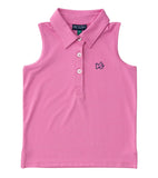 GIRLS SLEEVELESS PRO PERFORMANCE POLO SHIRT IN FUCHSIA PINK