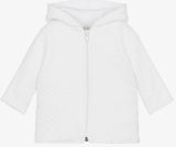 WHITE QUILTED CLASSIC JACQUARDS PRAM COAT - WHITE