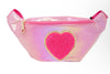 SHINY HEART PATCH SLING BAG - HOT PINK