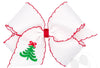 KING HAIR BOW WITH MOONSTITCH EDGE AND CHRISTMAS TREE EMBROIDERY